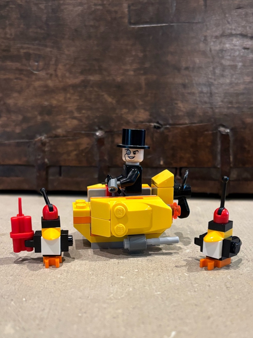Lego Penguin and Penguin Minion Minifigures with Penguin Submarine